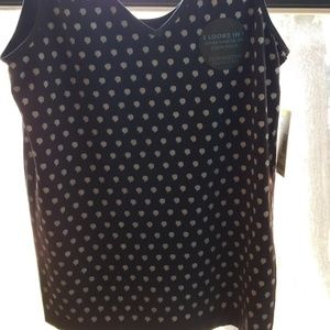 Crew v- neck  cami. Never worn. 2 looks in 1